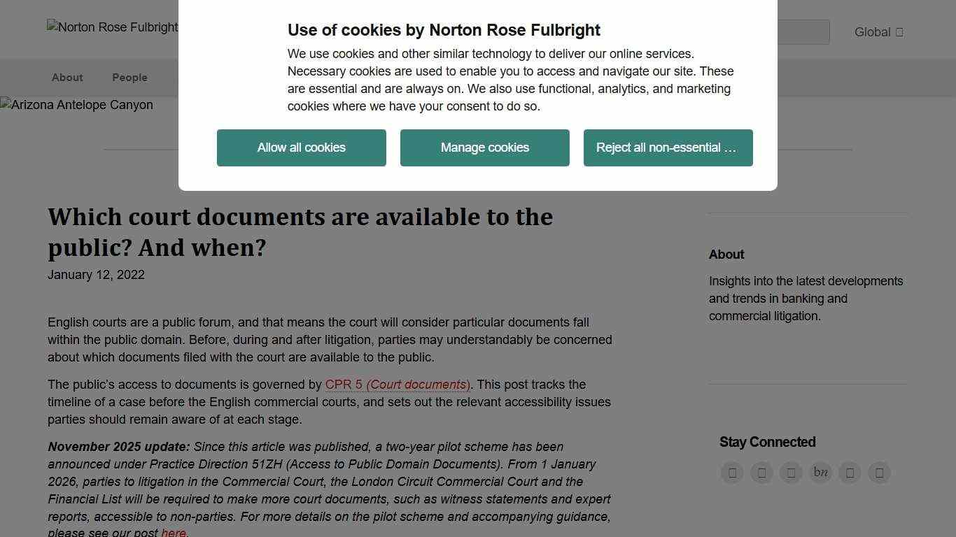 Which court documents are available to the public? And when? Inside Disputes Global law firm Norton Rose Fulbright